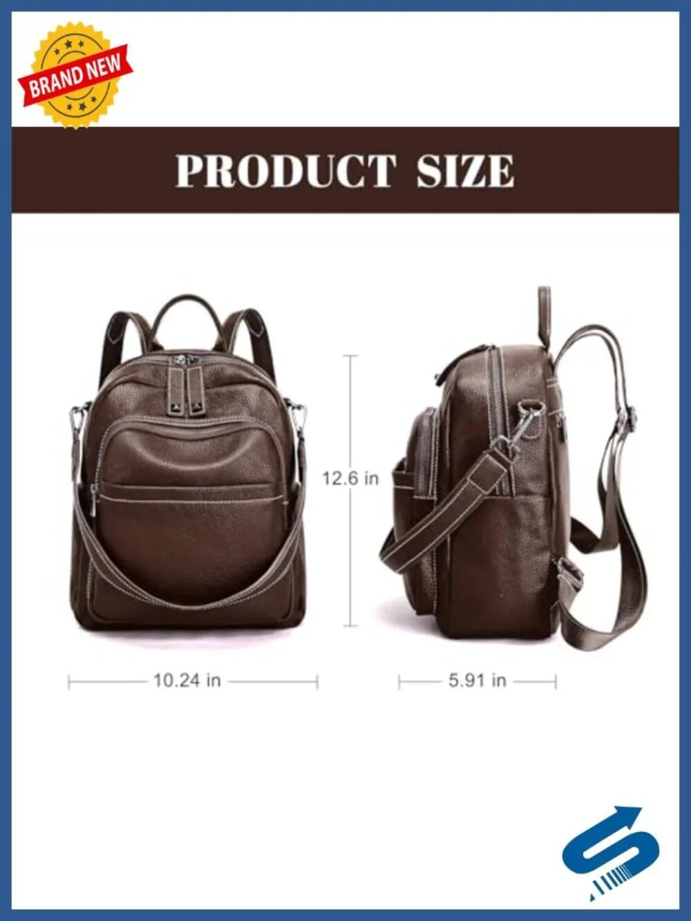 Genuine Leather Convertible Backpack Purse Women Anti Theft Travel Work Bag